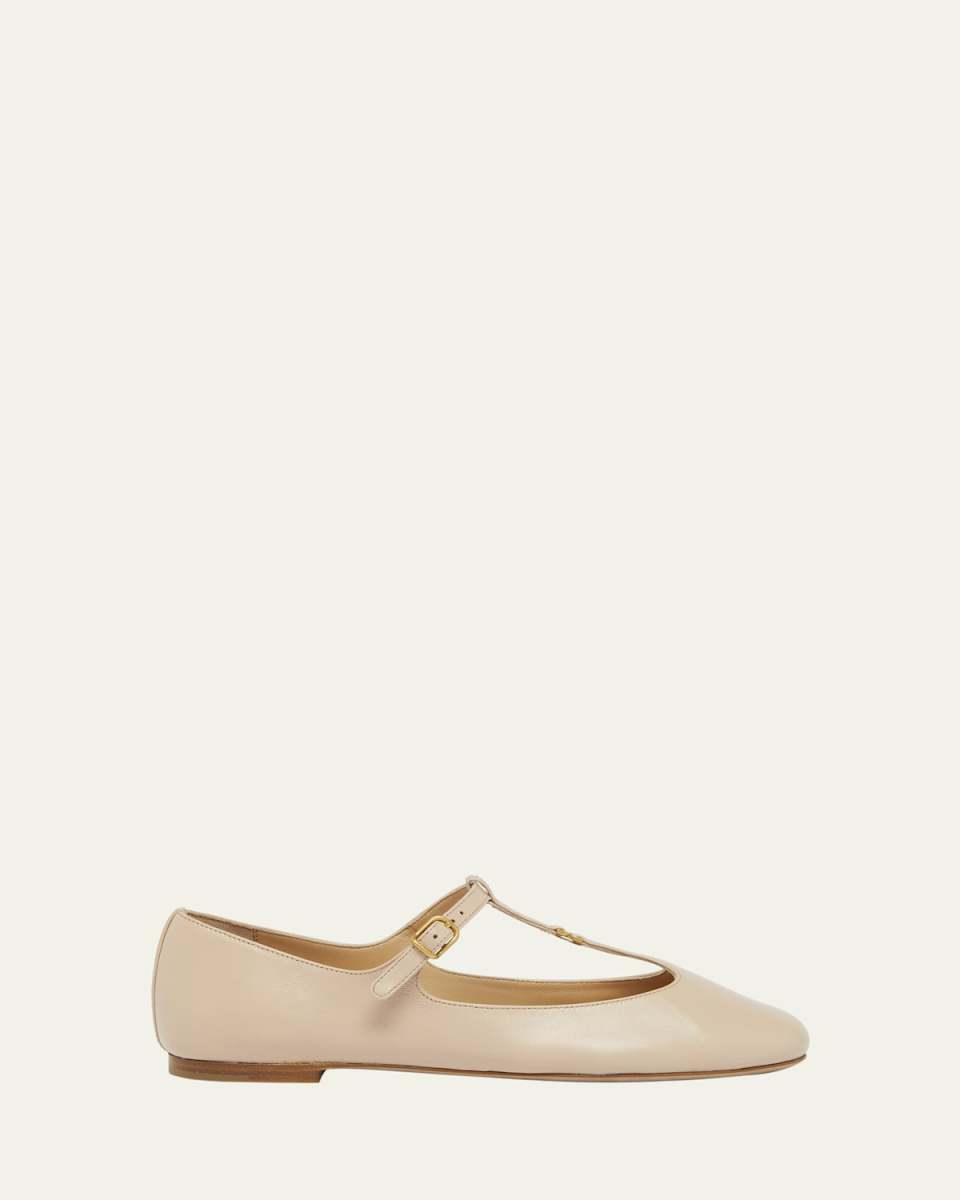 Marcie Leather Mary Jane Ballerina Flats